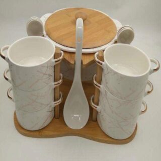 Elegant Design luxury Finish 16 Pcs Ceramic Soup Set With Stand, Premium Quality Ceramic Soup Set with Stand Available