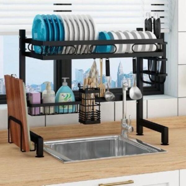 Shelf Counter-top Space Saver Display Stand Tableware Drainer Organizer Utensils Holder, Kitchen Organizer