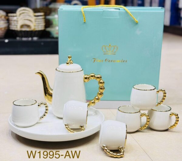 Tea Set Serving Set With 6 Cups 1 Kattle And1 Tray Gift Pack Stylish Design Imported