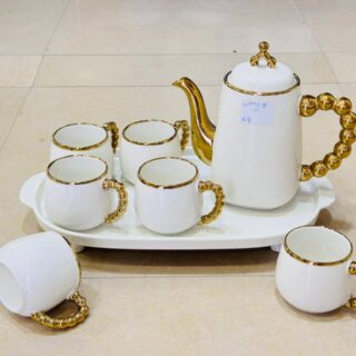 Golden and White Stylish Serving Set