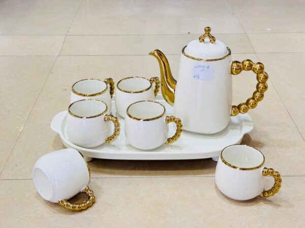 Golden and White Stylish Serving Set