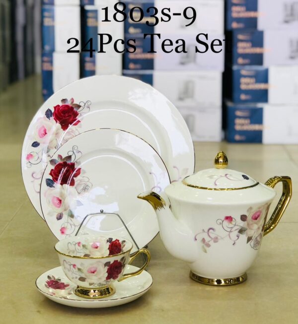 Classic Grace 24-Piece Bone Tea Serving Set