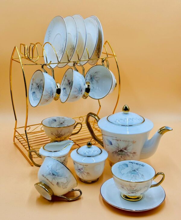 Luxury in Every Cup 18-Piece Bone China Tea Serving Set