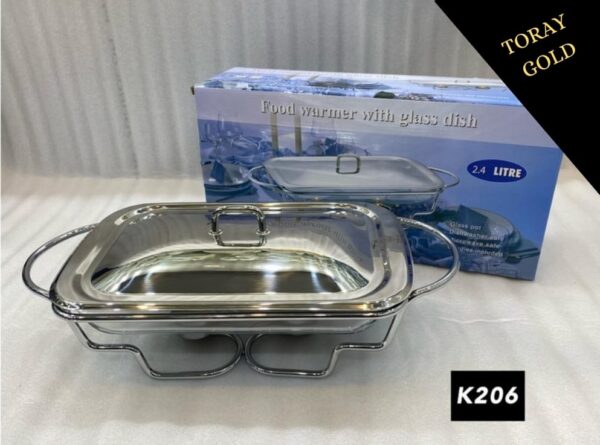 TORAY GOLD Food Warmer with Glass Dish, 2.4 Litre - K206