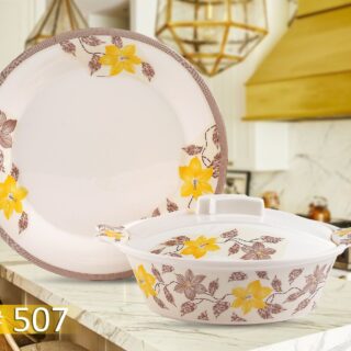 Elegant 8-Person Melamine Dinner Set | Floral Design & Durable Quality