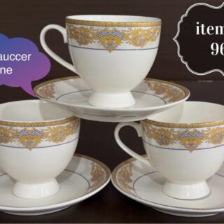 Bone China Cup & Saucer Set 6 Person Serving